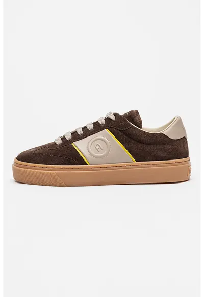 Pantofi sport din piele intoarsa cu garnituri din piele Enjoy - Maro/Maro taupe
