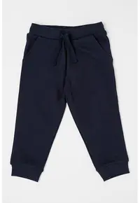 Pantaloni de trening din bumbac cu talie ajustabila - Corai - Bleumarin -