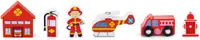 Set din lemn cu figurine Viga Toys - Departamentul de pompieri