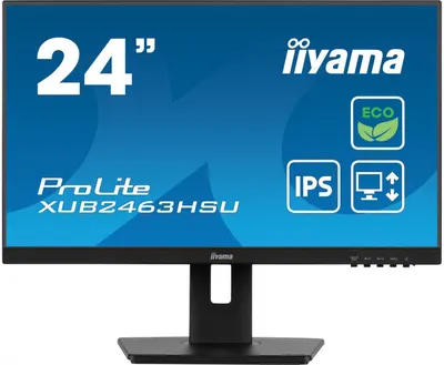 Monitor IIYAMA - ProLite XUB2463HSU-B1, 24'', IPS, LED, Anti-Glare, USB Hub