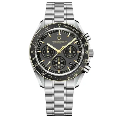 Ceas bărbătesc cronograf PD-1701 V2, mecanism Seiko VK63, 40mm, sticlă safir, oțel inoxidabil, rezistent 100M, design sport elegant