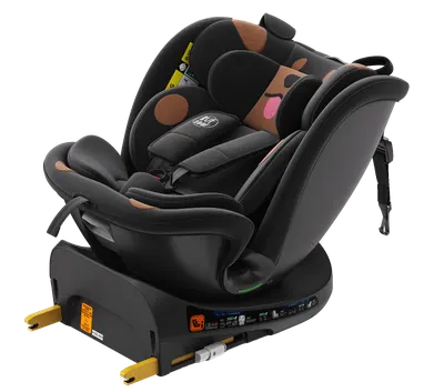 Scaun auto Buf Boof B-Joy Deluxe BlackDog iSize cu isofix, pozitie somn 155 grade, rotativ 360 grade, 40-150 cm