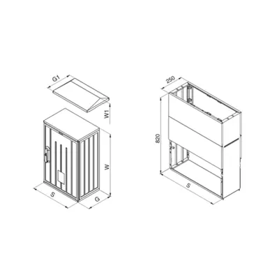 Pachet Cutie Electrica ETI PAFS 397x848x255 mm + Postament