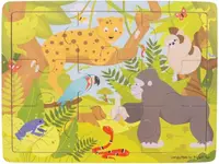 Puzzle din lemn in rama, pentru copii Bigjigs - Jungla