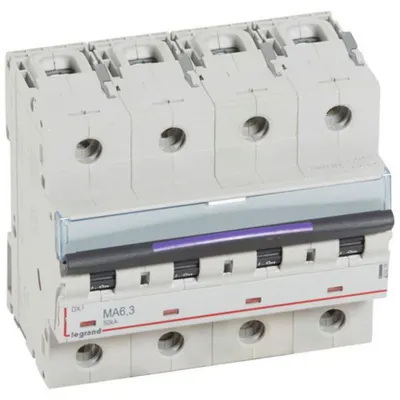Disjunctor magnetic simplu DX³-MA - 4P - 6,3 A - 50 kA - curba MA - 6M