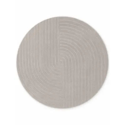Covor gri deschis țesut manual rotund din lână ø 200 cm Arcura – Vikosa
