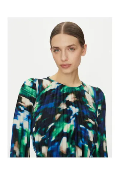 Rochie plisată - poliester - multicolor