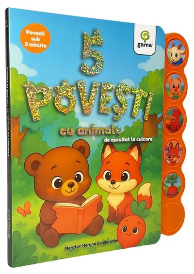 5 povești cu animale de ascultat la culcare - Hardcover