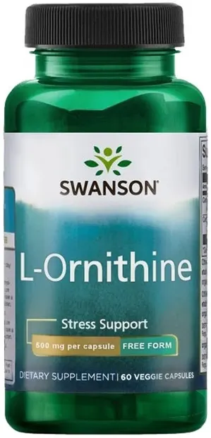 L-Ornithine, 500 mg, 60 capsule vegetale, Swanson