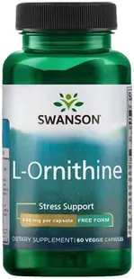 L-Ornithine, 500 mg, 60 capsule vegetale, Swanson