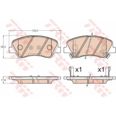 Set placute frana, frana disc TRW GDB3548