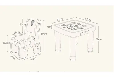 Set masuta cu sertare si 2 scaunele cu spatar pentru copii, Learning Table Orange, design ergonomic, robust, cu margini rotunjite