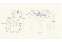 Set masuta cu sertare si 2 scaunele cu spatar pentru copii, Learning Table Orange, design ergonomic, robust, cu margini rotunjite