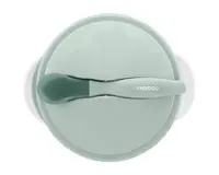 Set castronel cu ventuza si lingurita cu senzor de temperatura KikkaBoo Mint,recomandat pentru copii peste 4 luni,capacitate 250ml,fara bpa