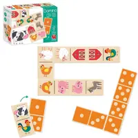 Joc de domino din lemn pentru cei mai mici Goula - Fermă, 28 piese