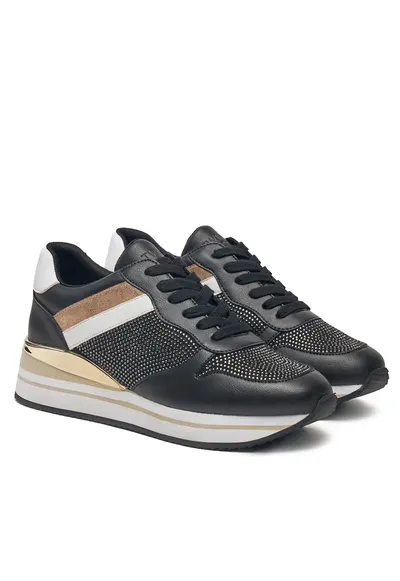Pantofi sport dama - 242TGT18A - piele ecologica - negru
