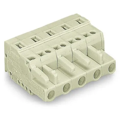 1-conductor female plug; 100% protected against mismating; 2.5 mm²; Pin spacing 7.5 mm; 6-pole; 2,50 mm²; light gray