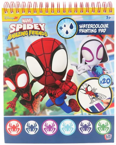 Carte de colorat CYP Brands - Spidey, cu acuarele