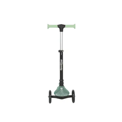 Trotineta pliabila pentru copii Qplay Sparkling Verde, roti luminoase cu led, platforma antiderapanta, ghidon cu inaltime reglabila, greutate admisa 50 kg