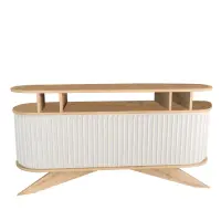 Comoda STOR, stejar + alb, 150x43x75 cm