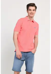 Tricou polo cu logo discret Lakes - Roz
