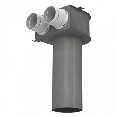 Conector metalic de tavan cu racorduri PVC diam 75mm si inel blocare inclus