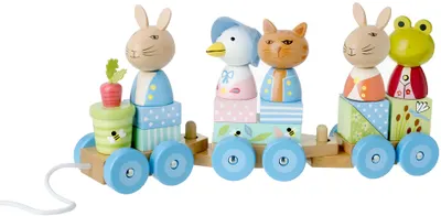 Tren de tracțiune din lemn Orange Tree Toys Peter Rabbit - Puzzle