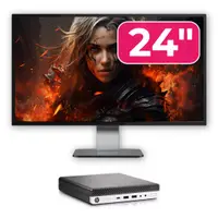 Pachet Calculator Second Hand HP EliteDesk 800 G5 Mini PC, Intel Core i5-9500T 2.20 - 3.70GHz, 8GB DDR4, 256GB SSD + Monitor 24"