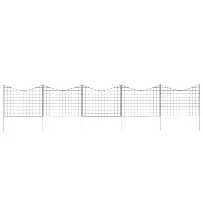 vidaXL Set gard de grădină arcuit concav, verde, 77,5 x 64 cm