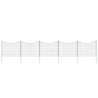 vidaXL Set gard de grădină arcuit concav, verde, 77,5 x 64 cm