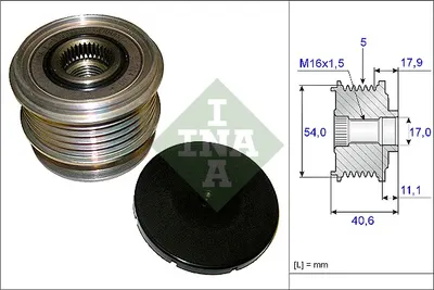 Fulie Alternator Volvo C30, S40 Ii, S60 I, S60 Ii, S80 Ii, V50, V60 I, V70 Ii, V70 Iii, Xc60, Xc70, Xc70 Ii, Xc90 I; Ford Mondeo Iv, S-Max 2.0-2.5alk Dupa 2005