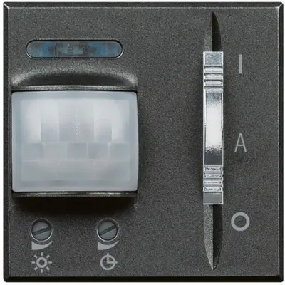 Detector cu 3 fire cu neutru, cu comanda de derogare Axolute - Antracit - 2 module