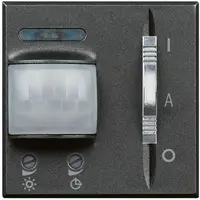 Detector cu 3 fire cu neutru, cu comanda de derogare Axolute - Antracit - 2 module