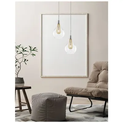 Lampa suspendata FILO Crom Aluminiu Sticla clara & Auriu Frame LED G9 1x5W IP20 Bulb Included