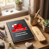 Cadou pentru Asistenta medicala - Agenda personalizata + set scris