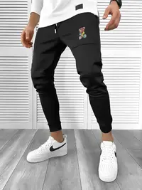 Pantaloni de trening negri conici 10238 79-2