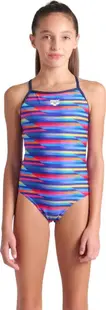 Costum de baie pentru fete Arena Racing Stripe Swimsuit Light
