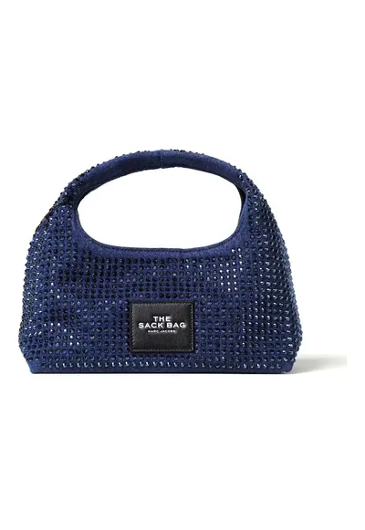 Geanta dama The Mini Sack albastru inchis bumbac maner superior