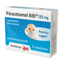 Supozitoare cu paracetamol pentru sugari, 125 mg, Antibiotice SA | 6 supozitoare