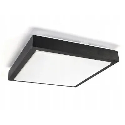Plafoniera decorativa LED E27, forma patrata, IP44, putere maxima 40W, tavan si perete, negru