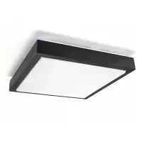 Plafoniera decorativa LED E27, forma patrata, IP44, putere maxima 40W, tavan si perete, negru