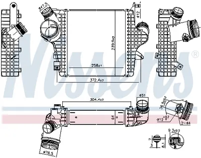 Intercooler potrivit AUDI Q7, Q8; VW TOUAREG 3.0 3.0H 02.18