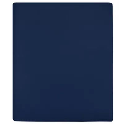 vidaXL Cearșaf de pat cu elastic, 2 buc, bleumarin, 160x200 cm, bumbac