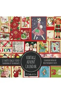 Vintage Advent Calendar Scrapbook Paper Pad: Christmas Background 8x8 Decorative Paper Design Scrapbooking Kit for Cardmaking, DIY Crafts, Creative Pr