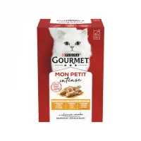Set 6 buc x 50 gr Hrana umeda pentru pisici Gourmet Mon Petit cu pui , rata curcan