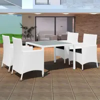 Gossi set mobilier de exterior, 5 piese, alb crem, poliratan