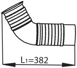 Racord evacuare (lungime:382 490mm) potrivit MERCEDES ACTROS, ACTROS MP2 MP3 OM542.920-OM542.962 04.96