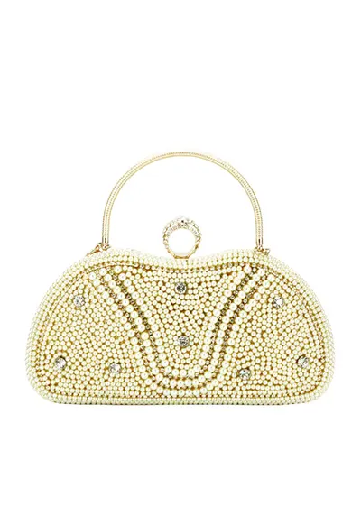 Geanta clutch cu perle si pietricele BME-22732 05 Auriu 13296 - Auriu