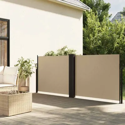 vidaXL Copertina laterală retractabilă, bej, 220x1200 cm