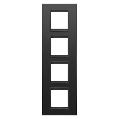 Placa Internationala Lux - in Metal - 2+2+2+2 Module Vertical - Satin Monocrom Negru - Chorusmart